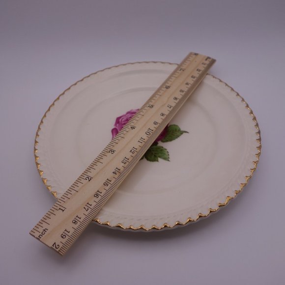 The Harker Pottery Co 22 KT. GOLD Rose Pattern 6inch Plate & Matching Pie Server - Picture 7 of 14